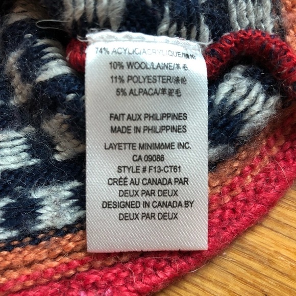 🎉3 For 15$🎉Multicolored Knitted Sweater With Flowers And Tassels Size 12 M - Picture 6 of 6